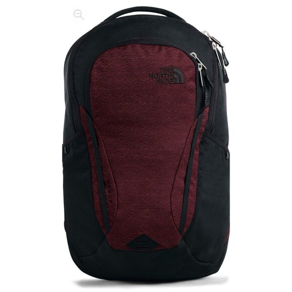The North Face Vault Backpack Deep Garnet Red Splinter/Black Outdoor Travel - Picture 3 of 16